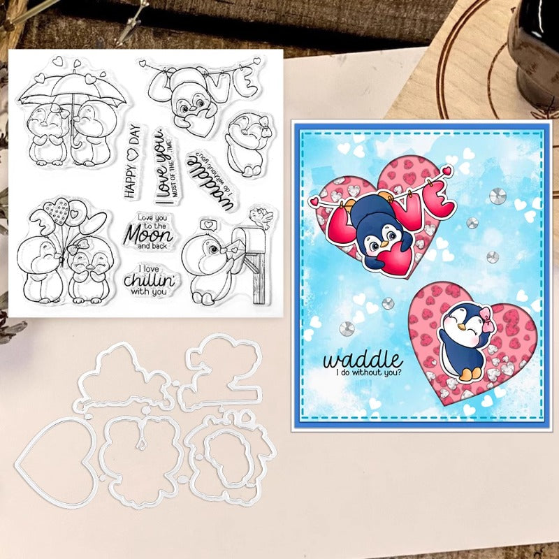 Valentine's Day Penguins Dies & Stamps Set
