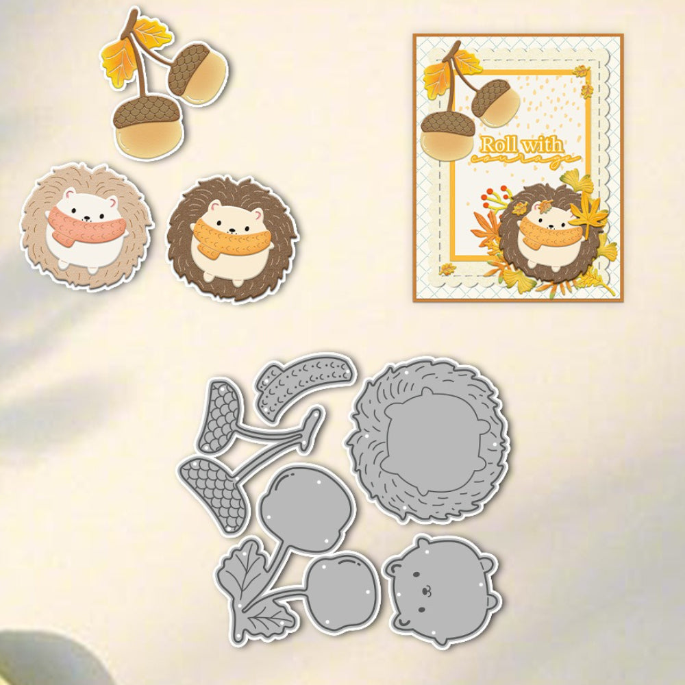 Hedgehog and Pine Cones Metal Cutting Dies