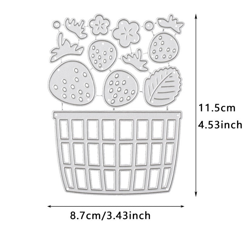 Strawberries & Basket Metal Cutting Dies