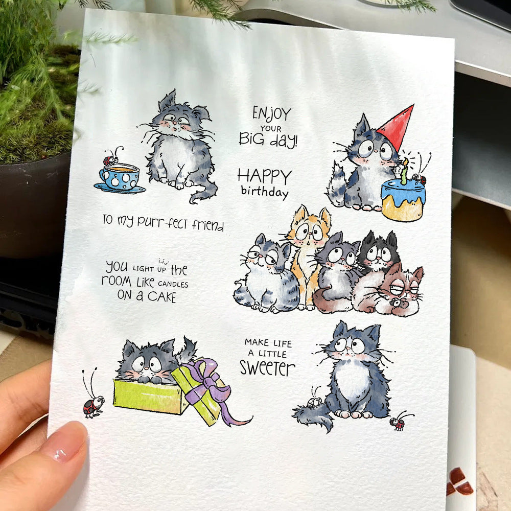 Birthday Cats Dies & Stamps Set