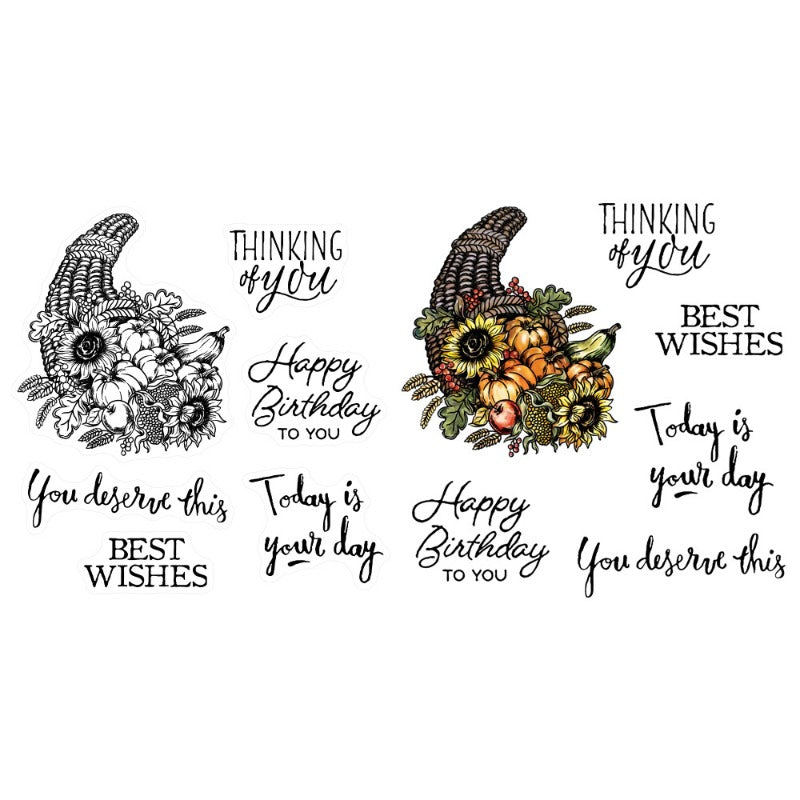 Thanksgiving Theme Dies & Stamps Set