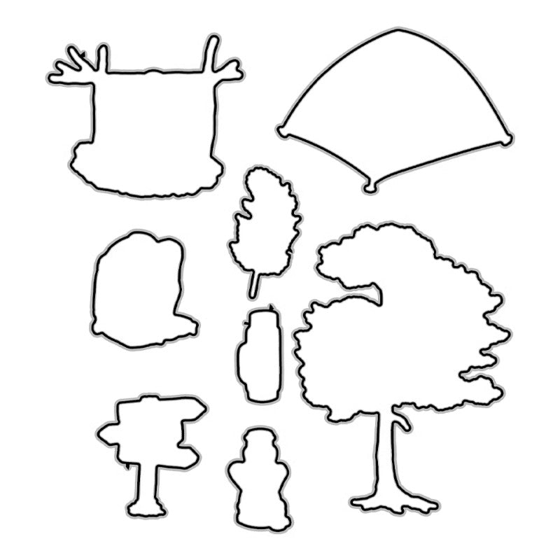 Outdoor Camping Tent Dies & Stamps Set