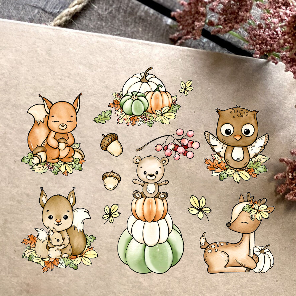 Cute Animals and Autumn Harvest Pumpkins Dies & Stamps Set