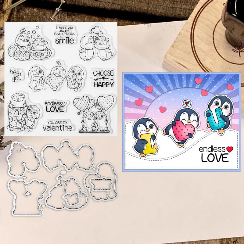 Valentine's Day Love Penguin Dies & Stamps Set