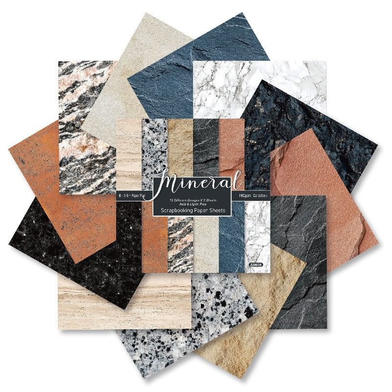 24PCS 6" Mineral Scrapbook Paper & Cardstock
