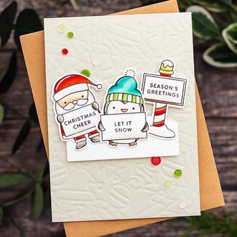 Winter Animals Message Board Dies & Stamps Set