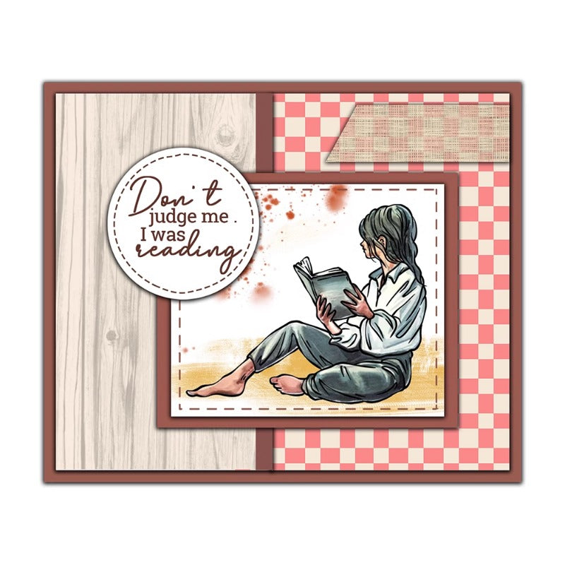 Girl Reading At Home Dies & Stamps Set
