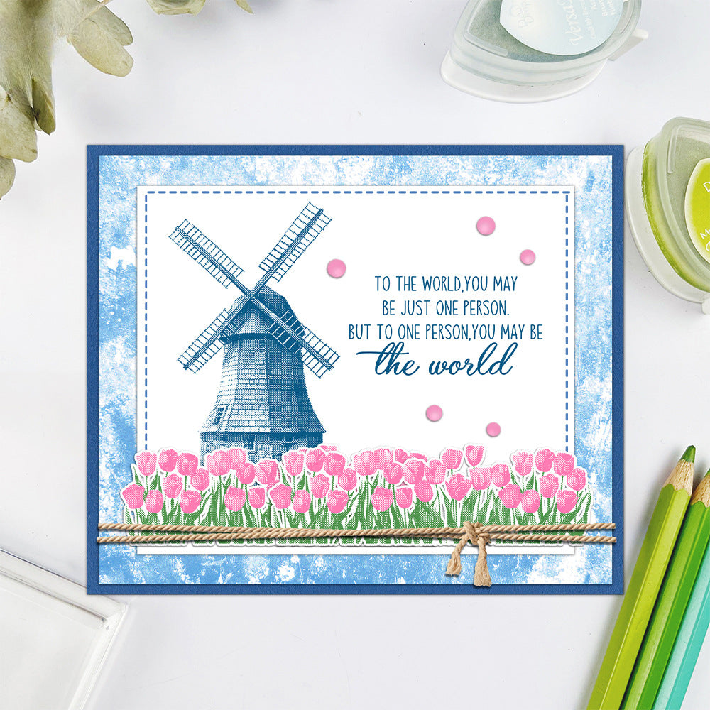 Windmill Flowers Dies & Stamps Set