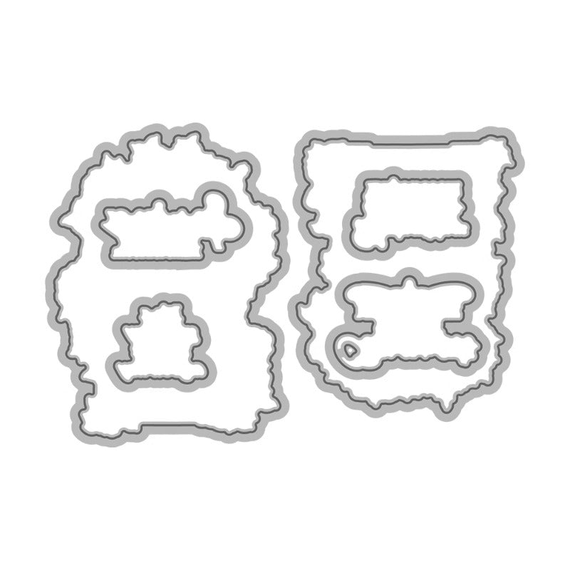 Beautiful Retro Flower Gate Dies & Stamps Set