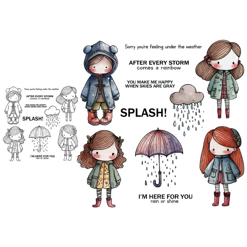 Cute Boy & Girl Dies & Stamps Set