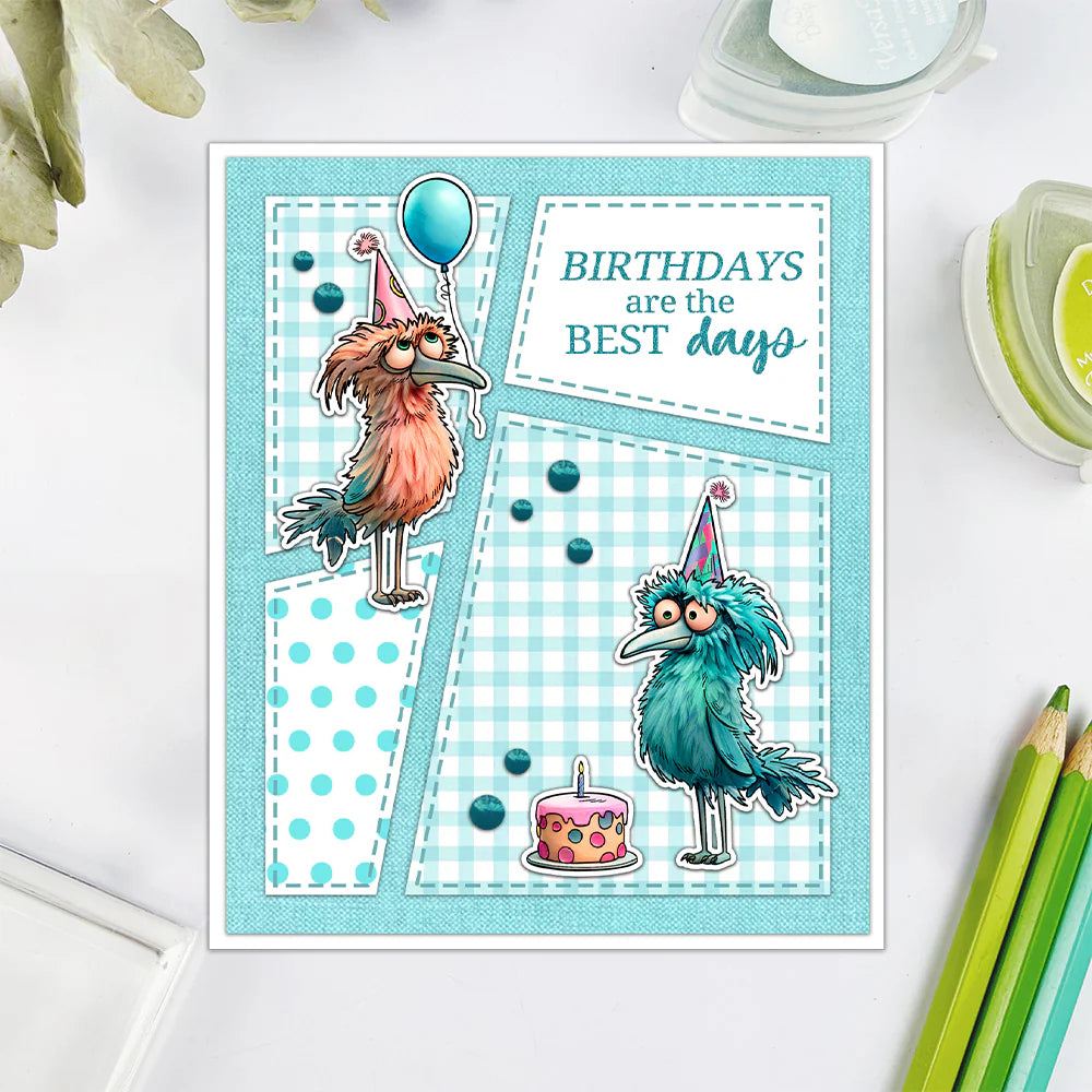 Cute Funny Birds Dies & Stamps Set