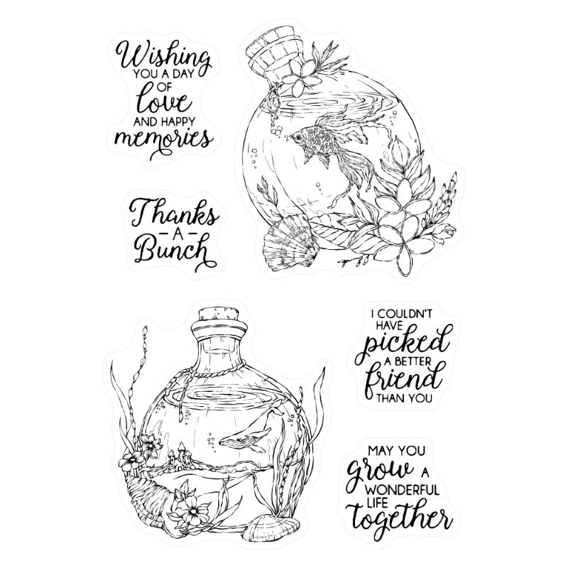 Ecological Drift Bottle Dies & Stamps Set