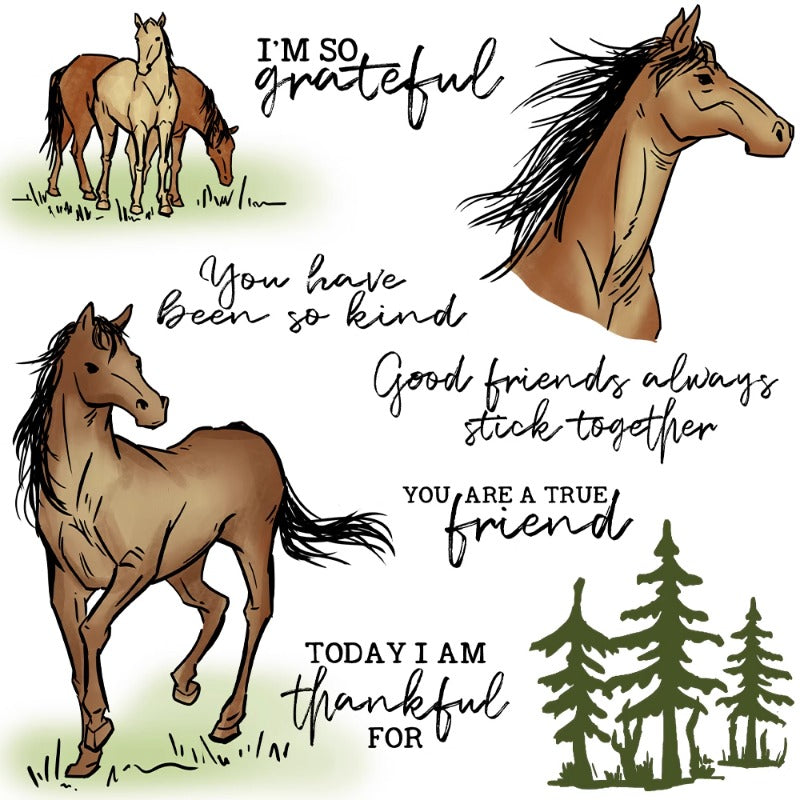 Animal Horse Dies & Stamps Set