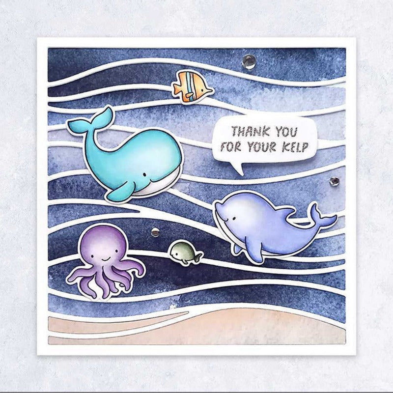 Marine Animals Dies & Stamps Set