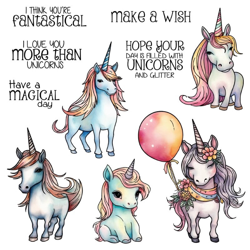 Cartoon Unicorn Dies & Stamps Set