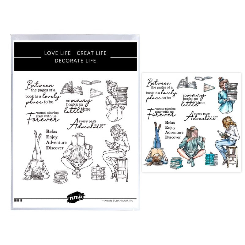 Urban Woman Reading Dies & Stamps Set