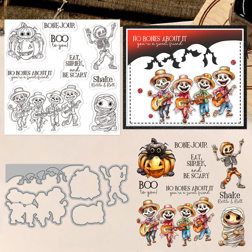 Halloween Theme Dies & Stamps Set