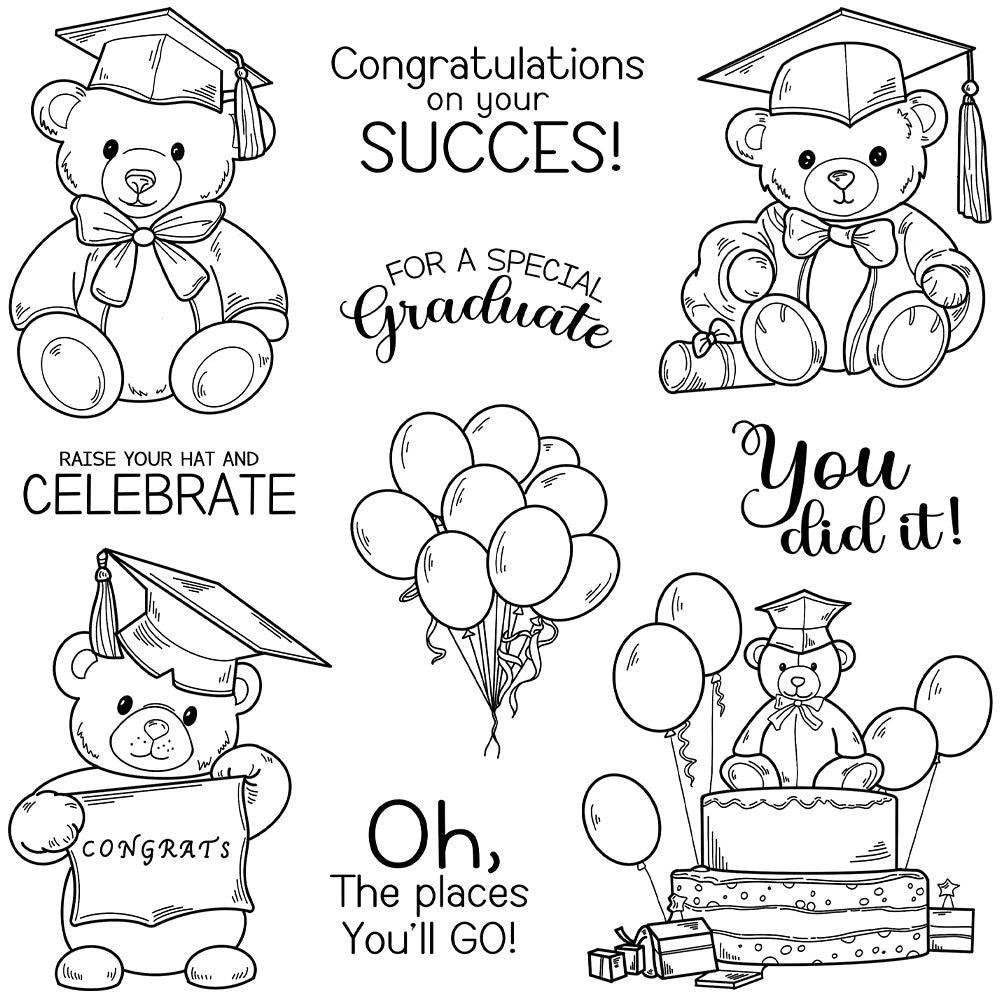Graduation Season Bear Dies & Stamps Set