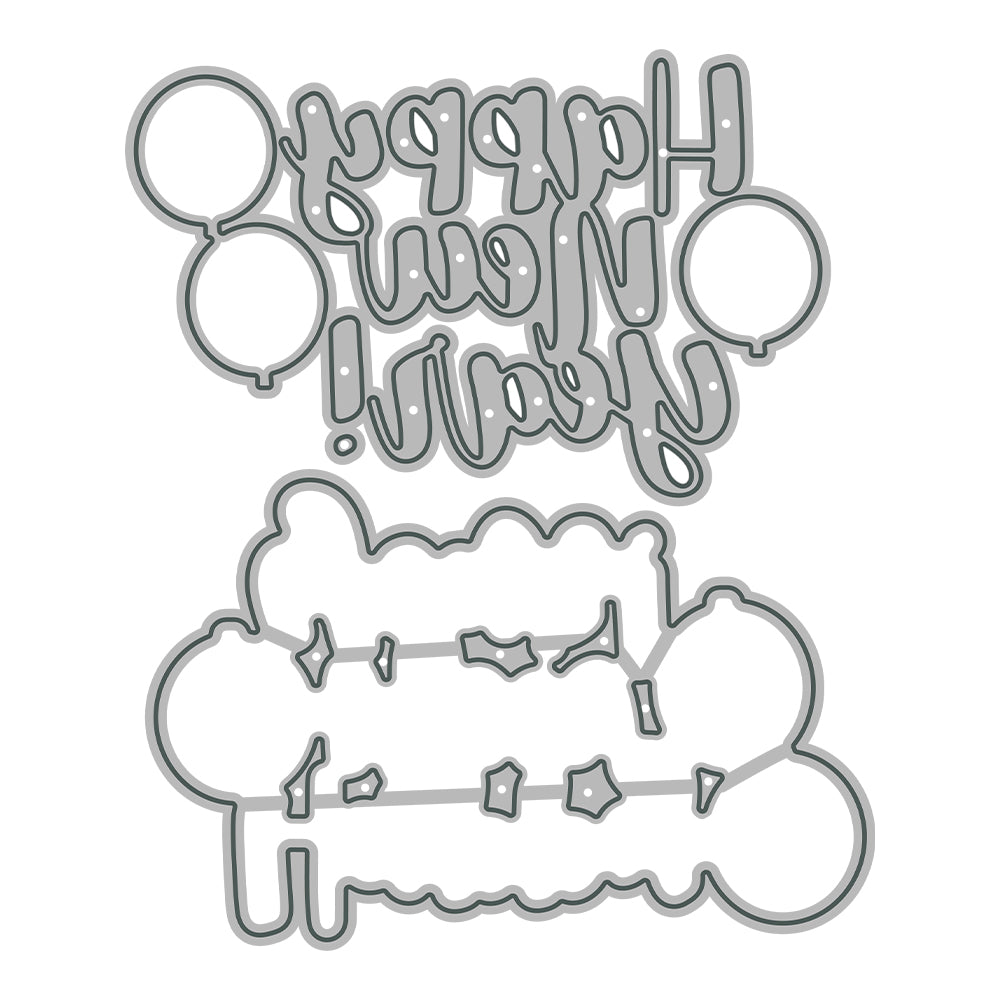 "Happy New Year" Words Cutting Dies