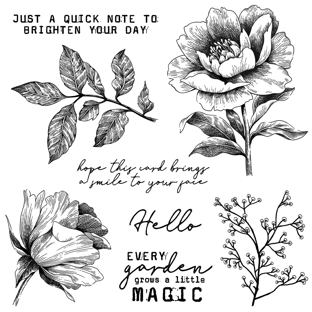 Beautiful Flower Dies & Stamps Set