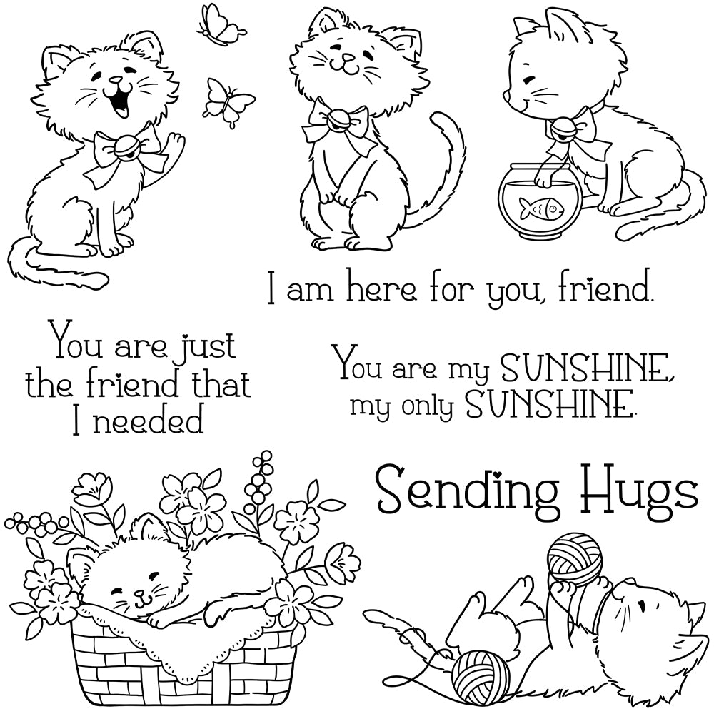 Cute Cats Dies & Stamps Set