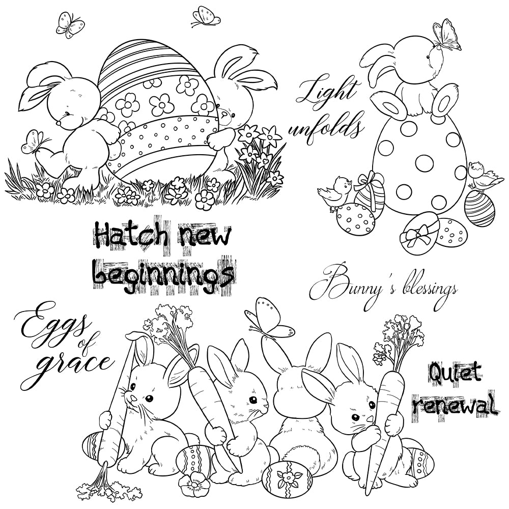 Easter Bunny Eggs Dies & Stamps Set