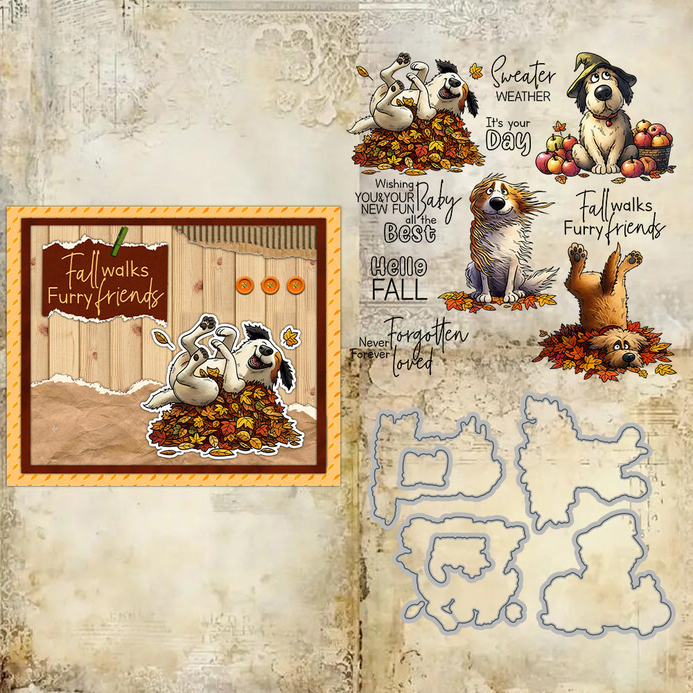 Autumn Puppy Dies & Stamps Set
