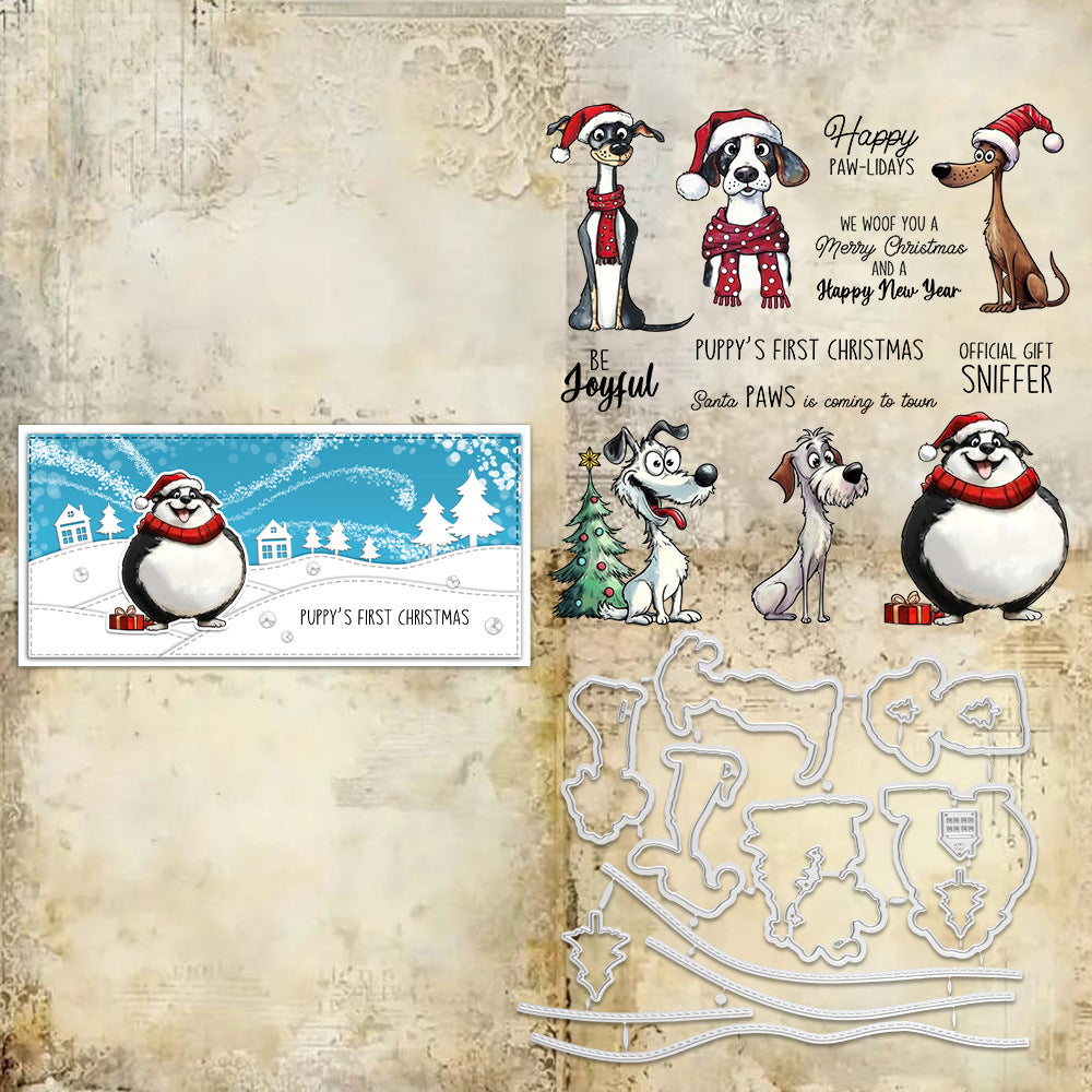 Christmas Puppy Dies & Stamps Set