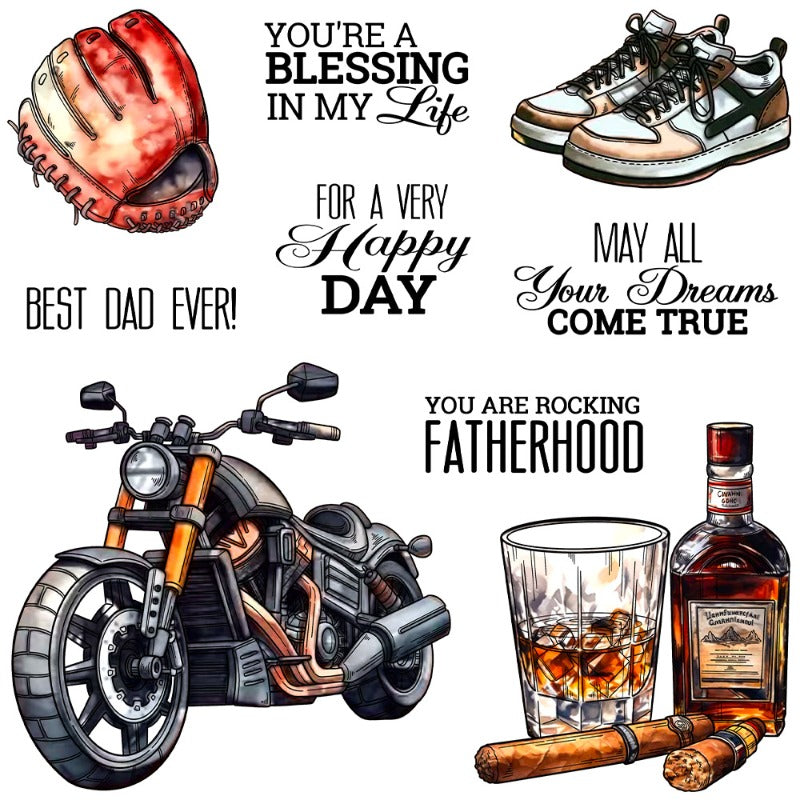 Motorcycle Dies & Stamps Set