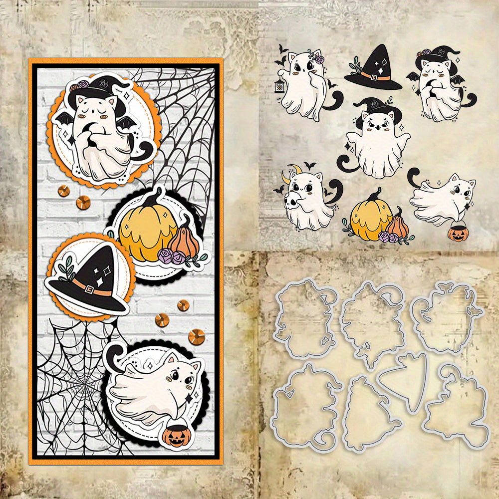 Cute Witch Ghost Dies & Stamps Set