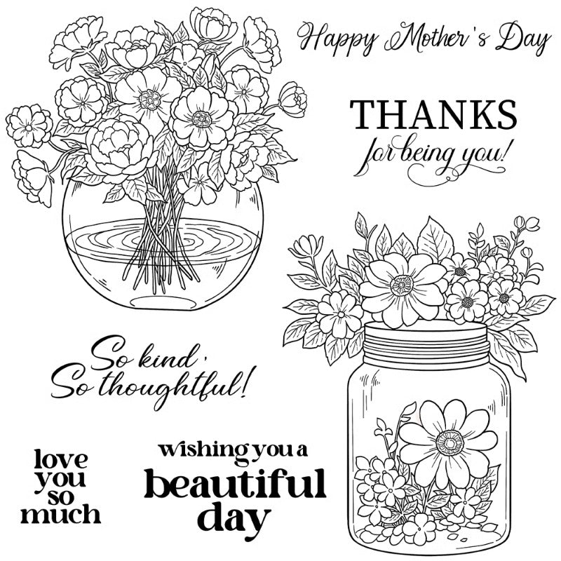 Flowers In A Vase Dies & Stamps Set