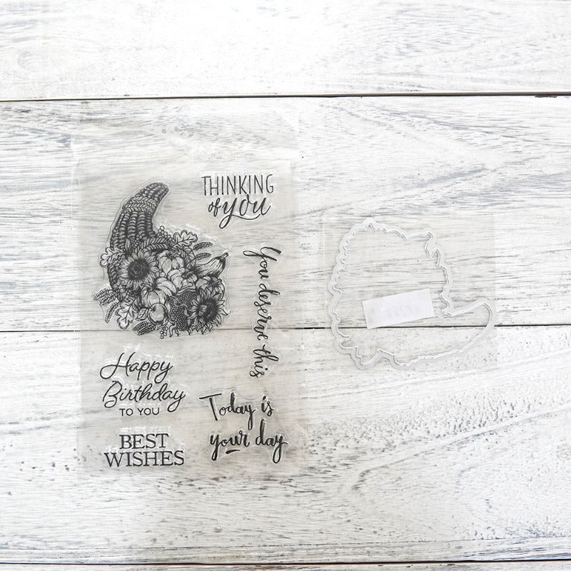 Thanksgiving Theme Dies & Stamps Set
