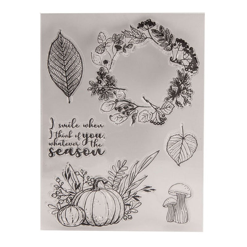 Pumpkin Mushroom Leaves Clear Stamps