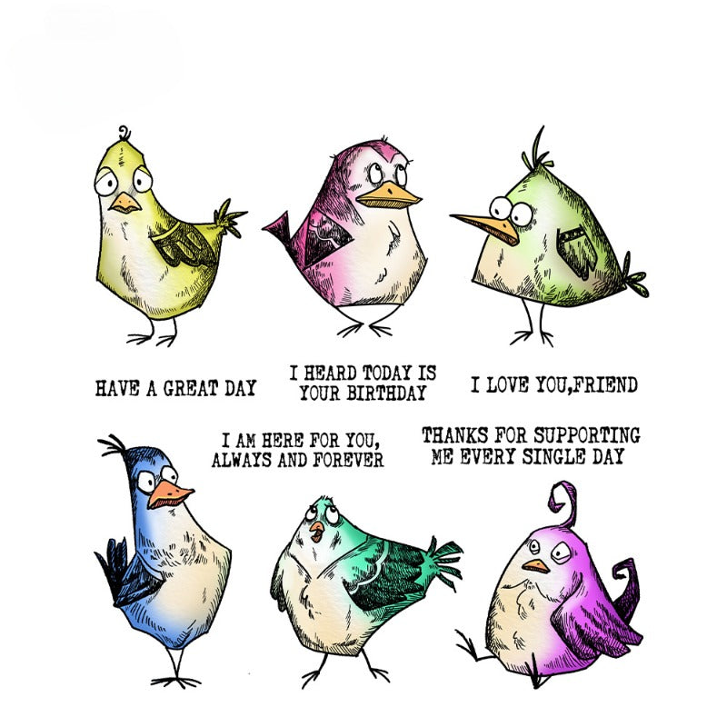 Colorful Birds Dies & Stamps Set