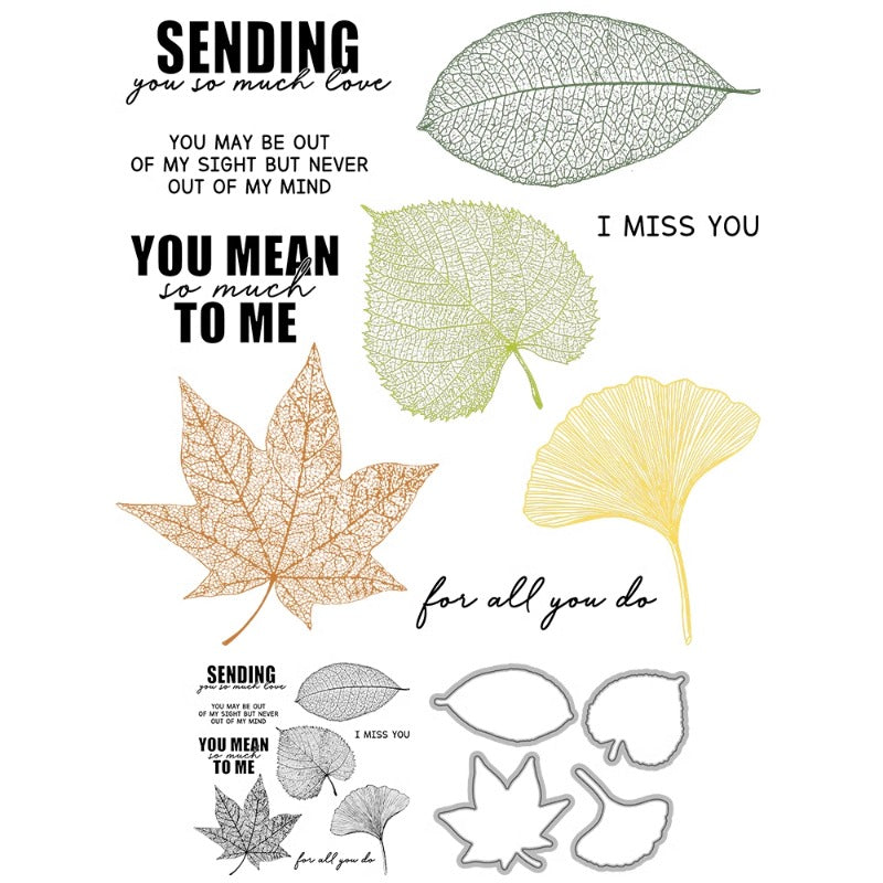 Autumn Nature Leaves Dies & Stamps Set