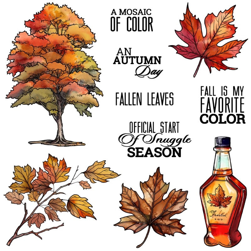 Autumn Maple Leaves Dies & Stamps Set