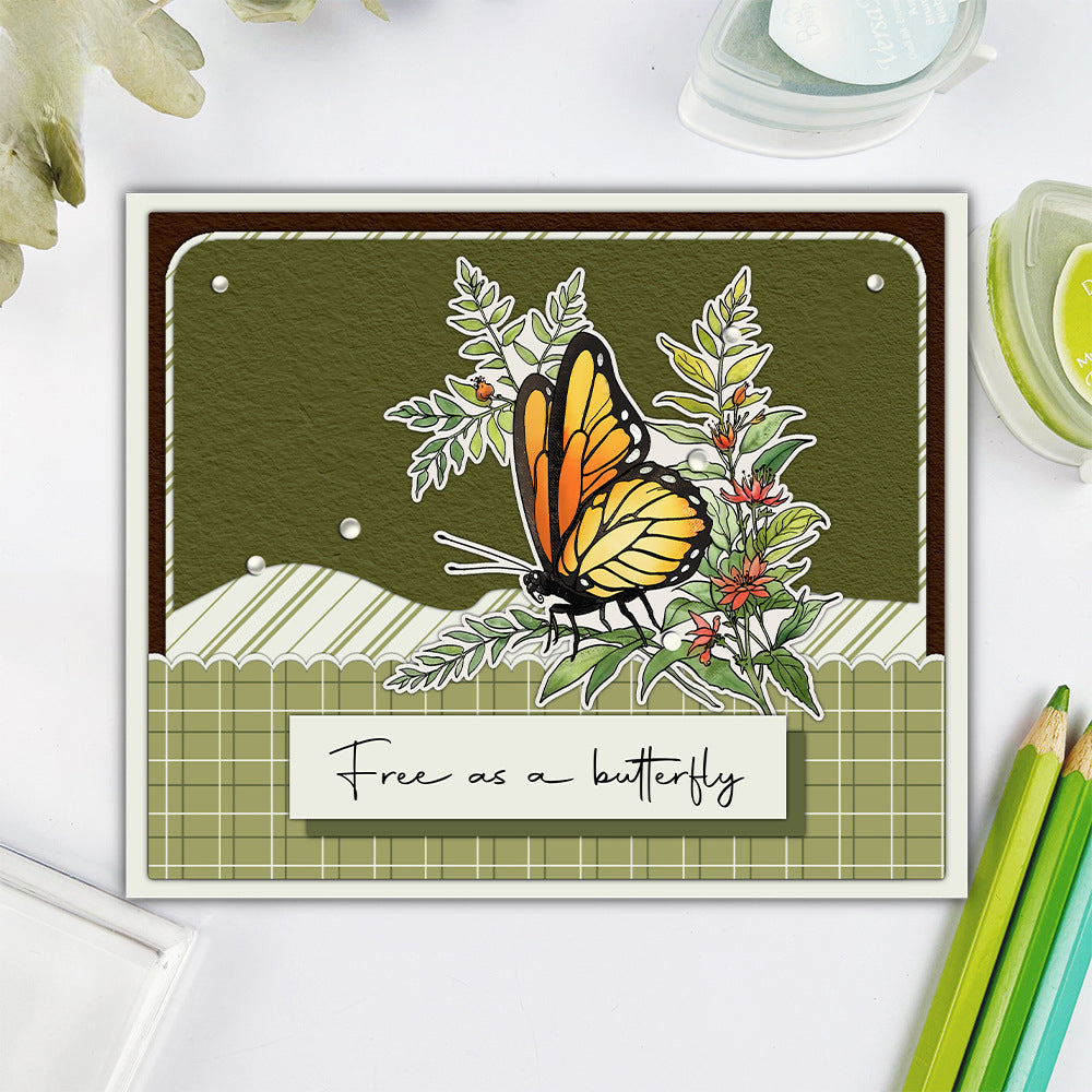 Flowers and Butterflies Dies & Stamps Set