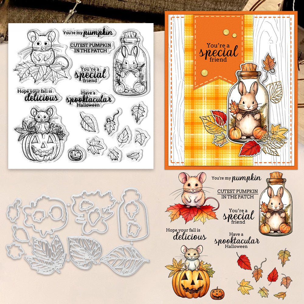 Halloween Mouse Pumpkin Dies & Stamps Set