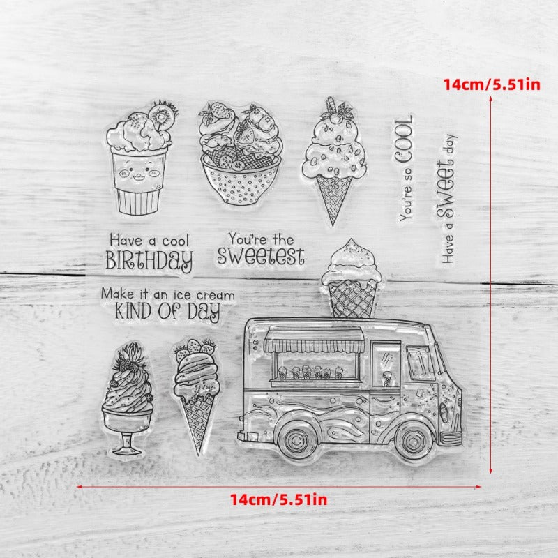 Summer Cool Ice Cream Truck Dies & Stamps Set
