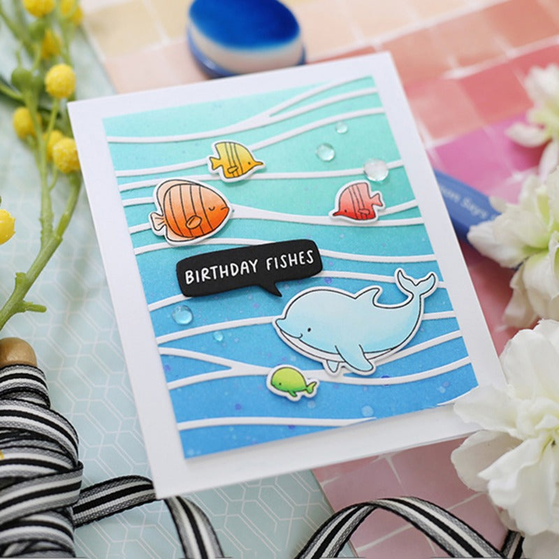Marine Animals Dies & Stamps Set