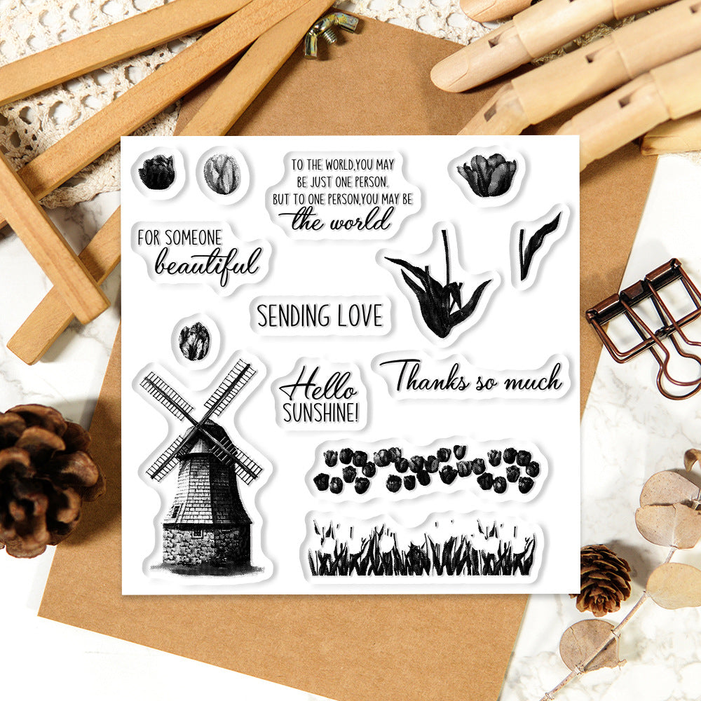 Windmill Flowers Dies & Stamps Set