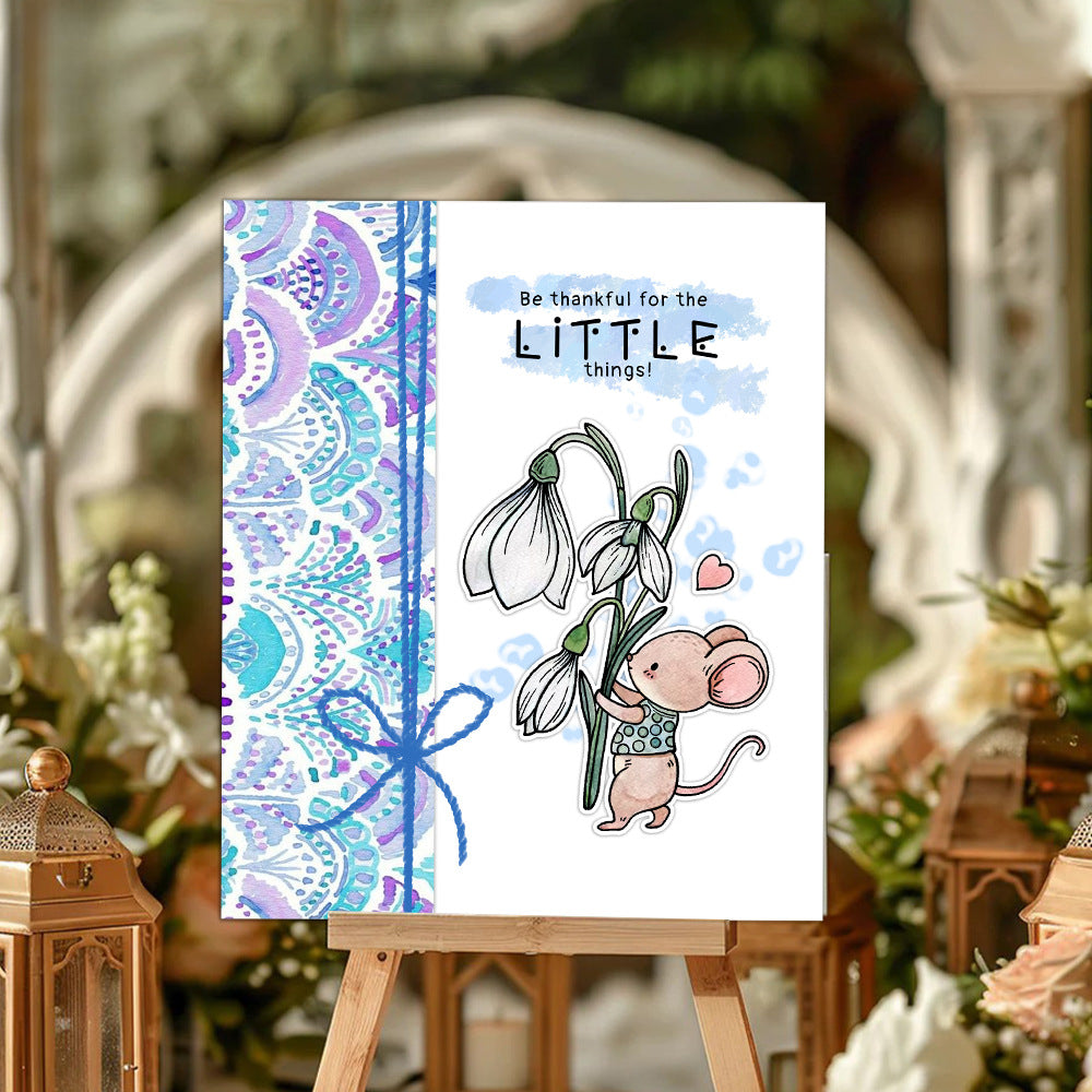 Mouse Flowers Dies & Stamps Set