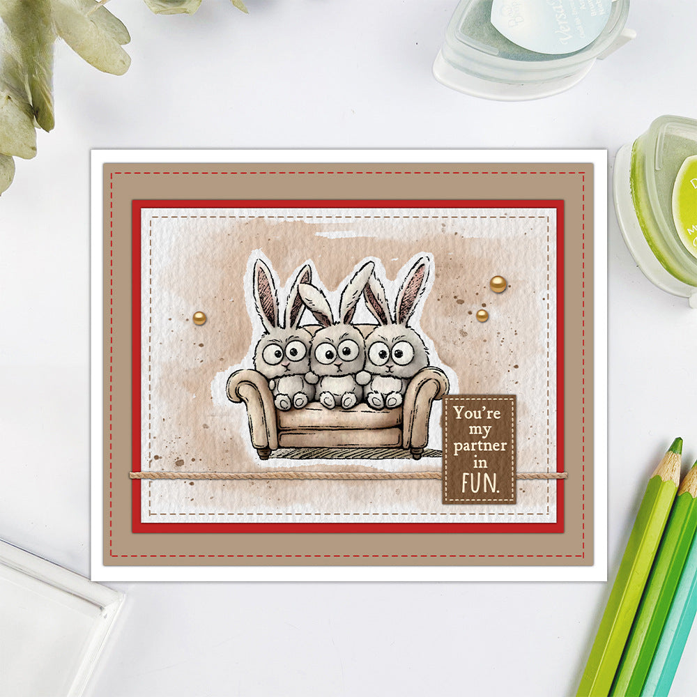Sofa Animal Three Brothers Dies & Stamps Set