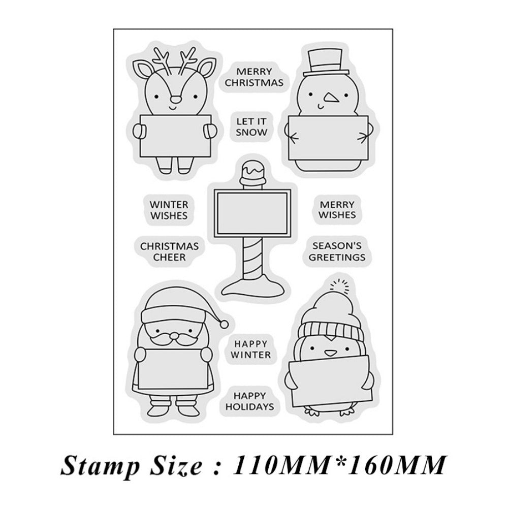 Winter Animals Message Board Dies & Stamps Set