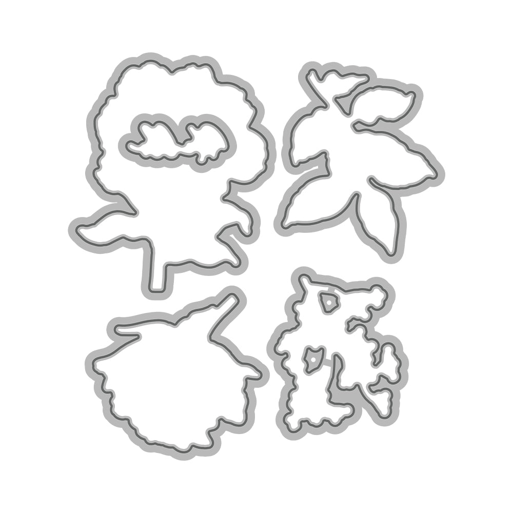 Beautiful Flower Dies & Stamps Set