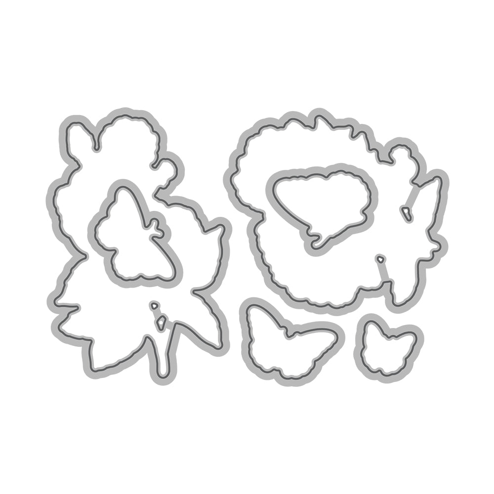 Flowers and Butterflies Dies & Stamps Set