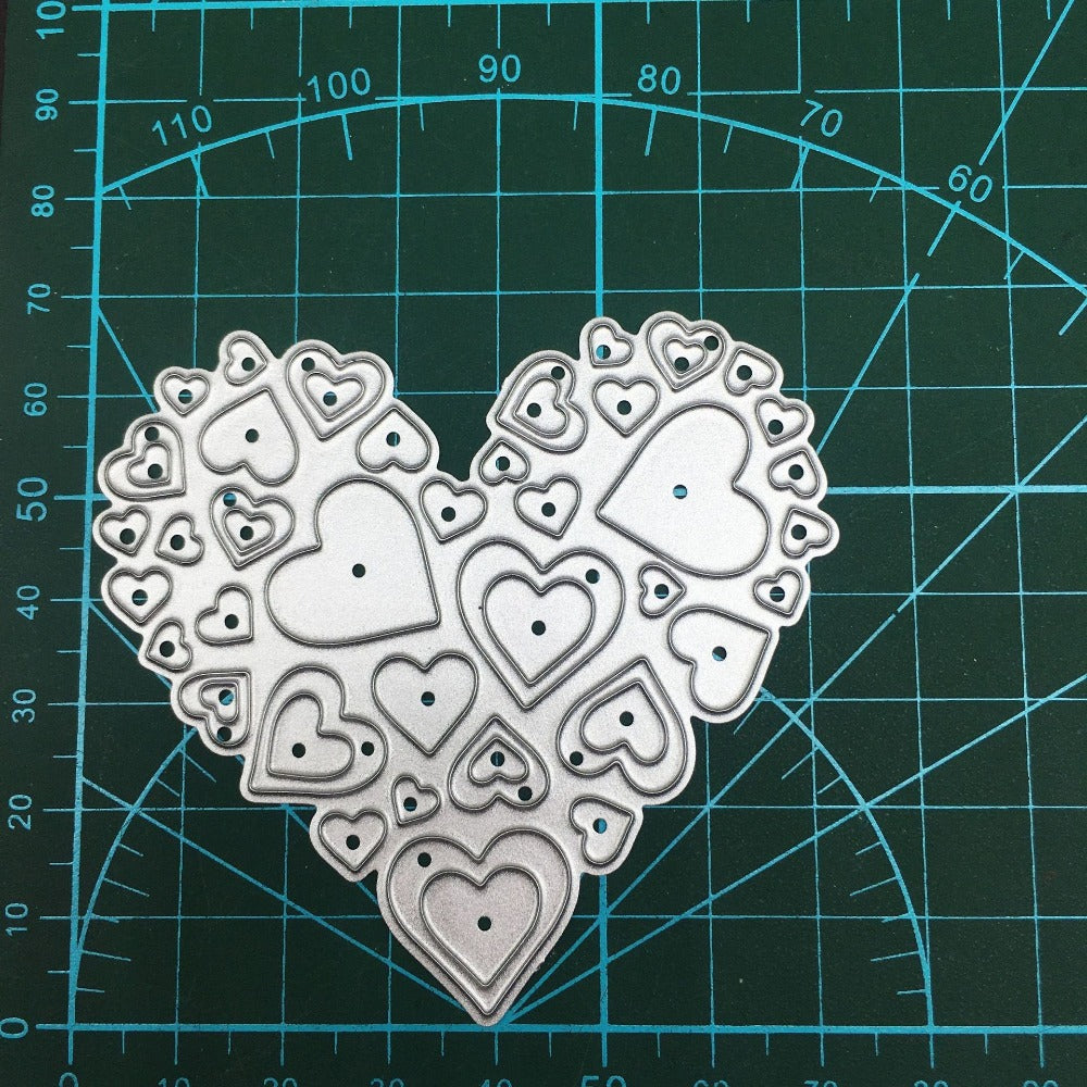 Mini Love Heart Background Frame Cutting Dies