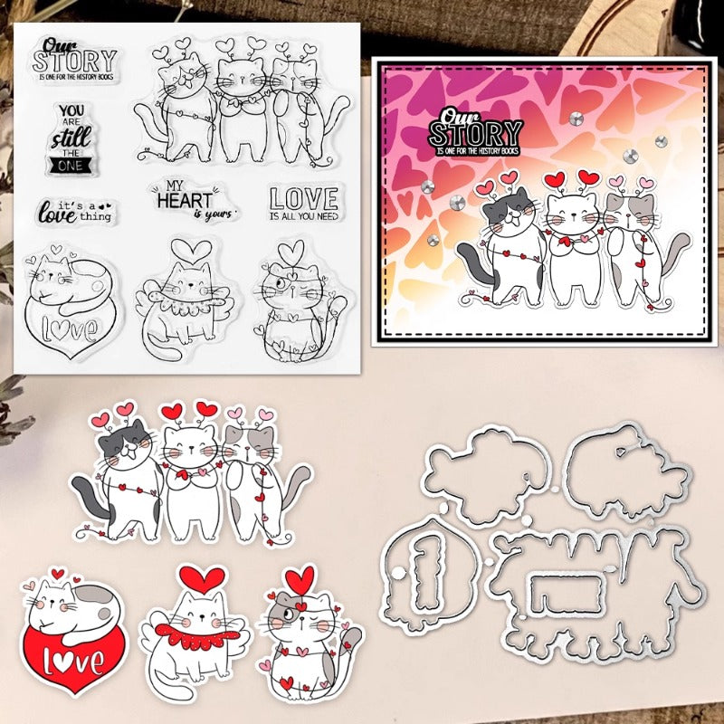 Love Cute Kitten Dies & Stamps Set