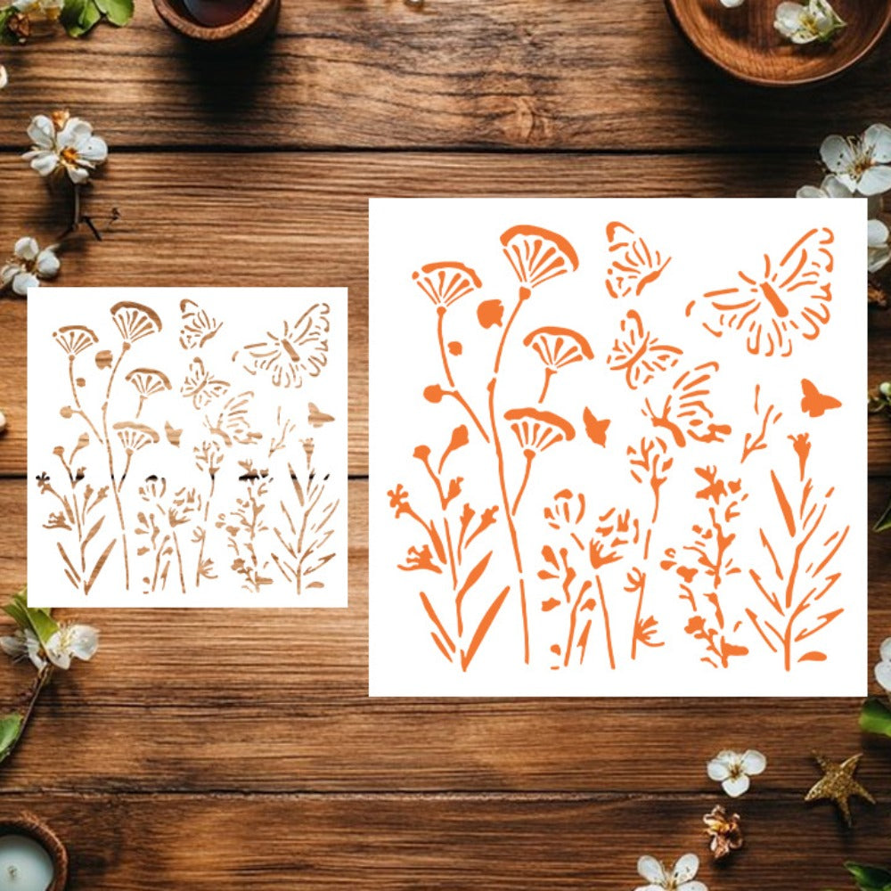 Flowers and Butterflies DIY Painting Hollow Stencil