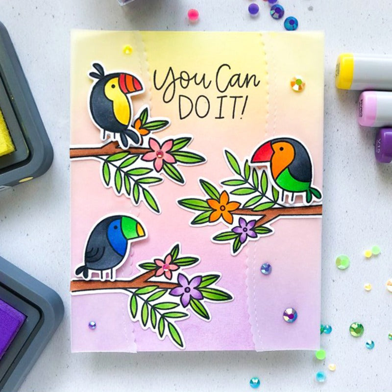 Cute Parrots Dies & Stamps Set